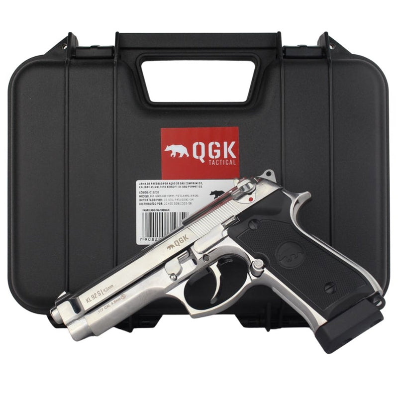 PISTOLA CO2 BERETTA M92 FULL METAL BLOW BACK CROMADA 4.5MM