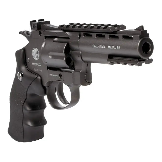 Revólver de Pressão CO2 701 Full Metal Preto 4.5mm 6 Tiros