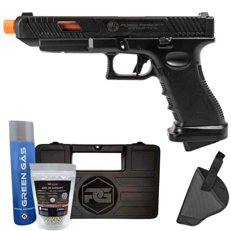 Pistola Airsoft Rossi Combat Master Glock G34 GBB 6mm Coldre