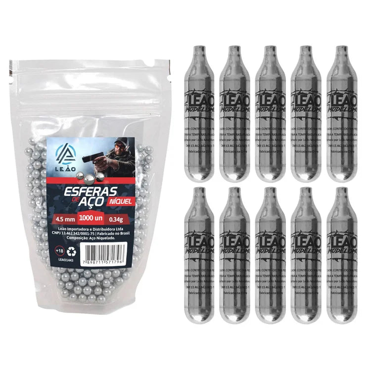 10 Cilindro de Co2 + 1000 Esfera Aço