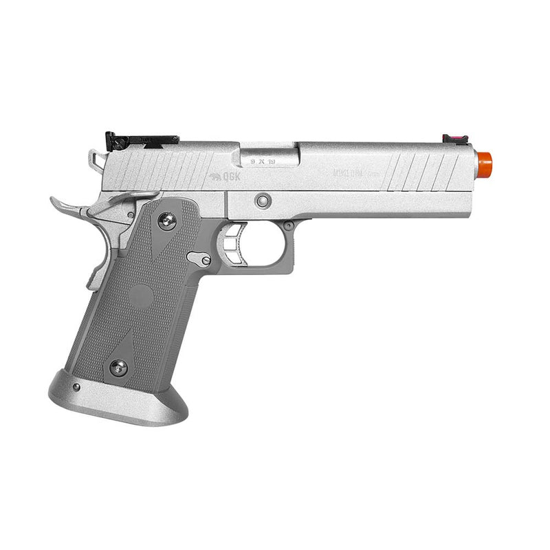 Pistola Airsoft M1911 TI Silver Full Metal GBB QGK 6mm Super Kit