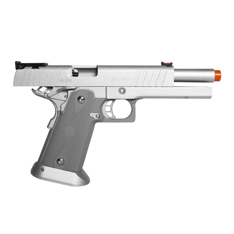 Pistola Airsoft M1911 TI Silver Full Metal GBB QGK 6mm Super Kit
