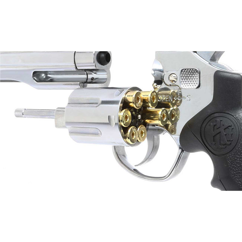 Revólver de Co2 KLI Titan S 6″ Cromado QGK Full Metal 6mm Super Kit