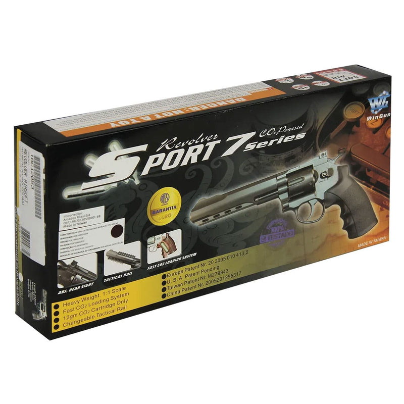 Revólver Airgun Rossi W702s Cromado 6″ Co2 4,5mm + Capa