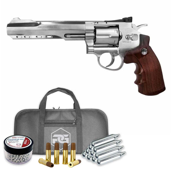 Revólver Airgun Rossi W702s Cromado 6″ Co2 4,5mm + Capa