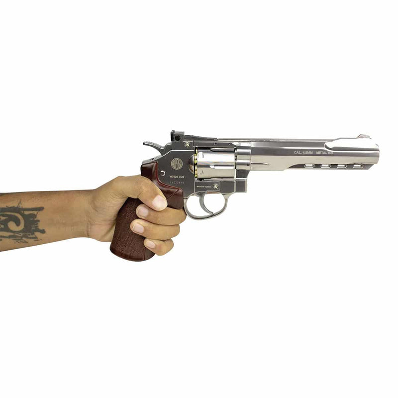 Revólver Airgun Rossi W702s Cromado 6″ Co2 4,5mm + Capa