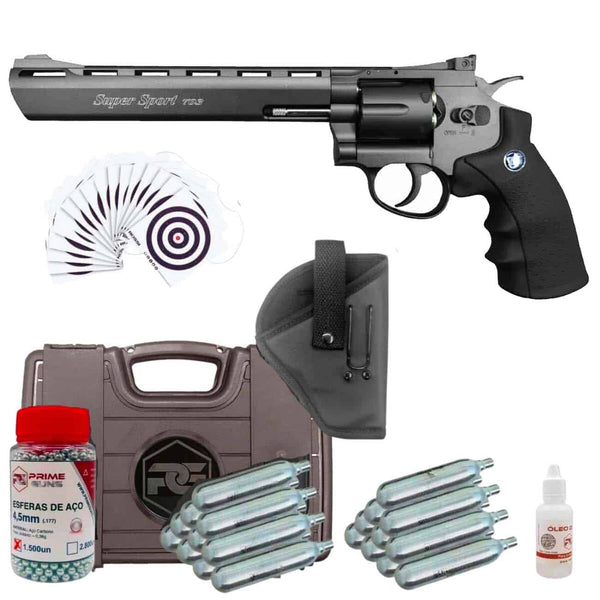 Revólver Wingun 703B 8” Metal Co2 4,5mm Super Kit